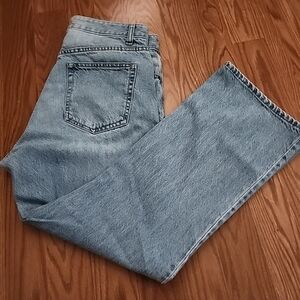 H&M Mom wide Leg Blue‎ Denim Jeans Size 12 Button Fly